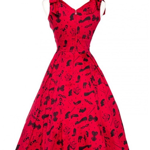 Deadly Dames Tie Me Up Dress in Fetish Print - Picture 2 of 2